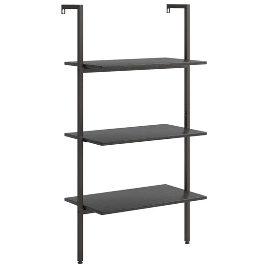 Ladderrek met 3 schappen 64x35x120,5 cm zwart MeubelReus