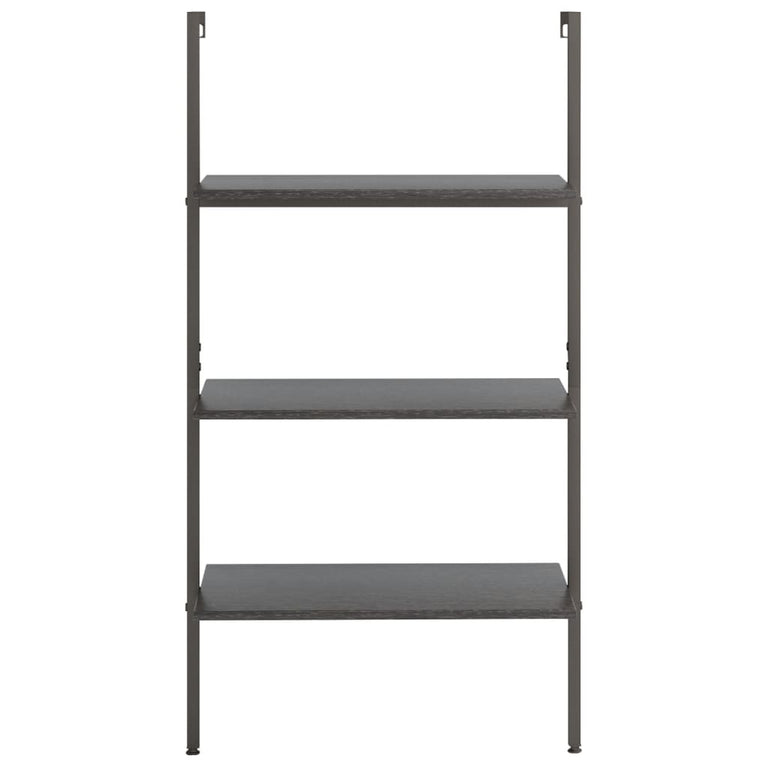 Ladderrek met 3 schappen 64x35x120,5 cm zwart MeubelReus