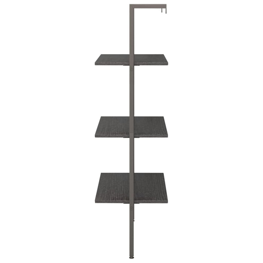 Ladderrek met 3 schappen 64x35x120,5 cm zwart MeubelReus