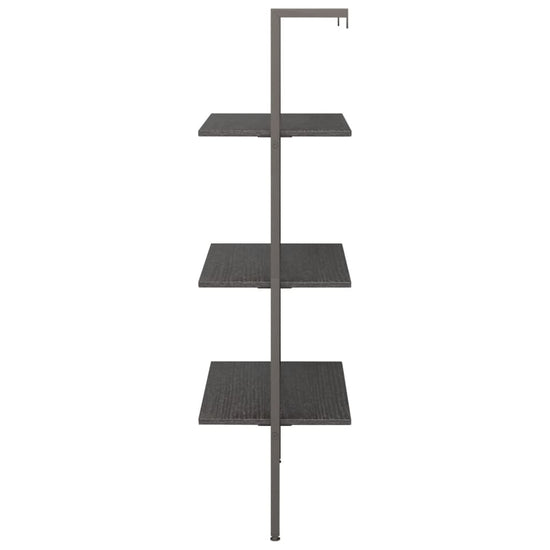 Ladderrek met 3 schappen 64x35x120,5 cm zwart MeubelReus