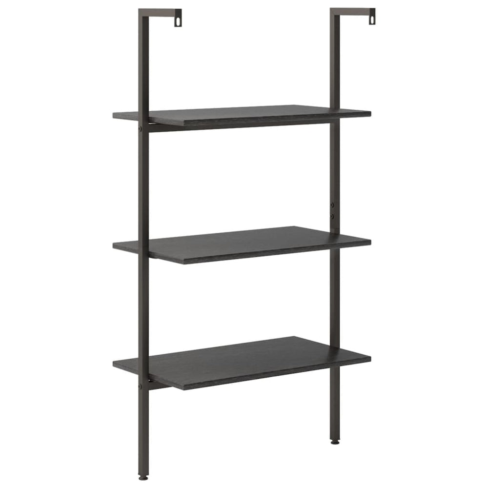 Ladderrek met 3 schappen 64x35x120,5 cm zwart MeubelReus