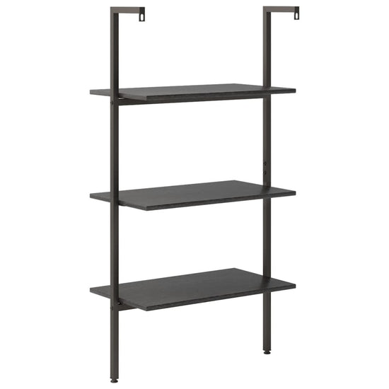 Ladderrek met 3 schappen 64x35x120,5 cm zwart MeubelReus