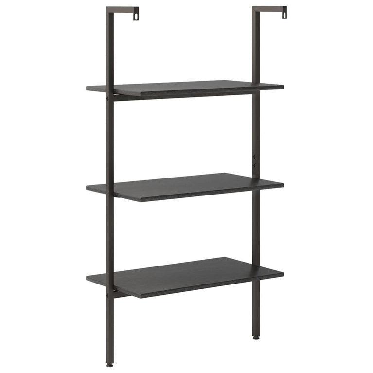 Ladderrek met 3 schappen 64x35x120,5 cm zwart MeubelReus