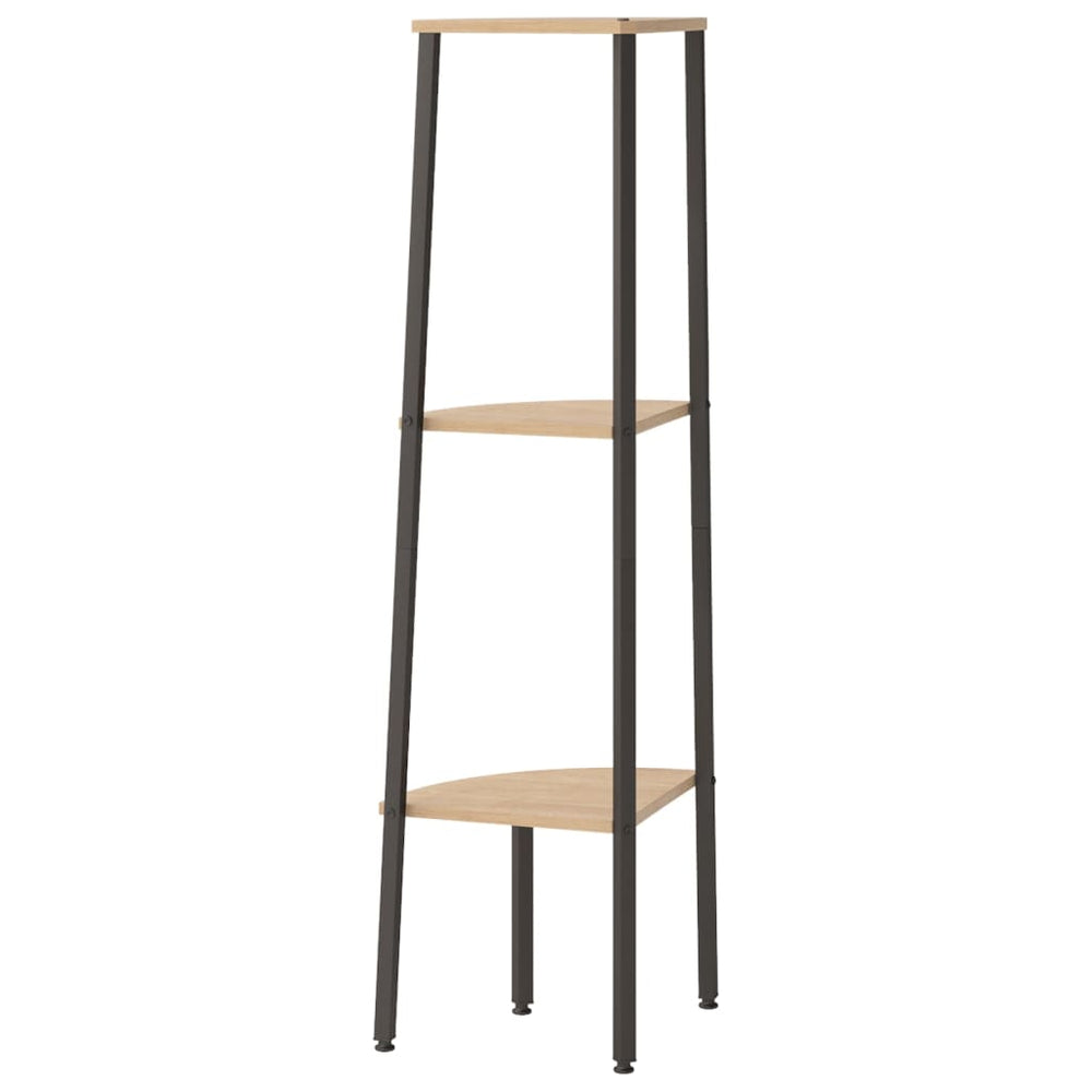 Hoekkastje met 3 schappen 45,5x31,5x120 cm lichtbruin en zwart MeubelReus