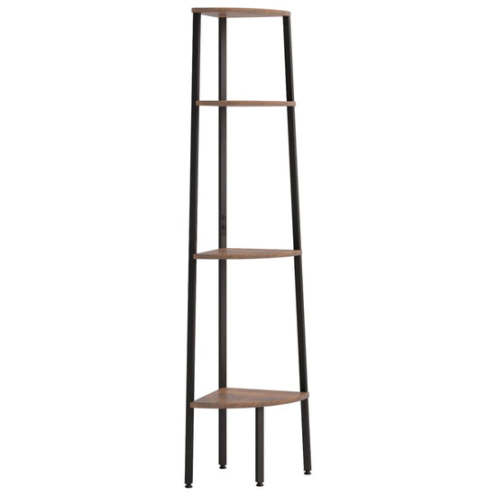 Hoekkastje met 4 schappen 45,5x31,5x150 cm donkerbruin en zwart MeubelReus