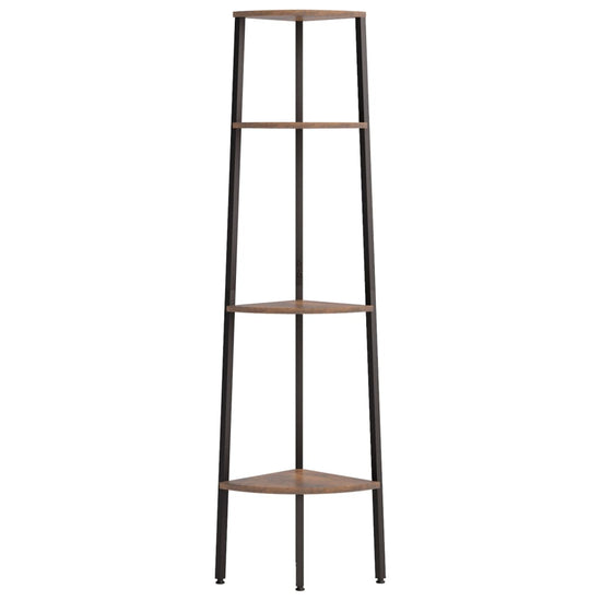 Hoekkastje met 4 schappen 45,5x31,5x150 cm donkerbruin en zwart MeubelReus