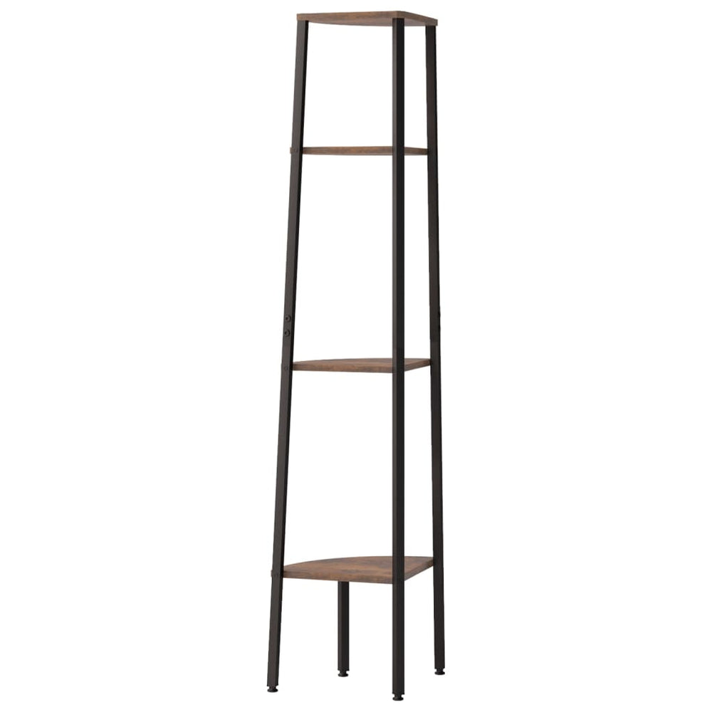 Hoekkastje met 4 schappen 45,5x31,5x150 cm donkerbruin en zwart MeubelReus