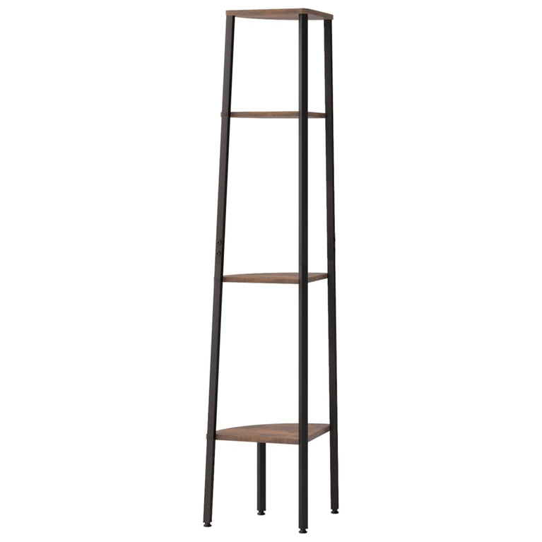 Hoekkastje met 4 schappen 45,5x31,5x150 cm donkerbruin en zwart MeubelReus