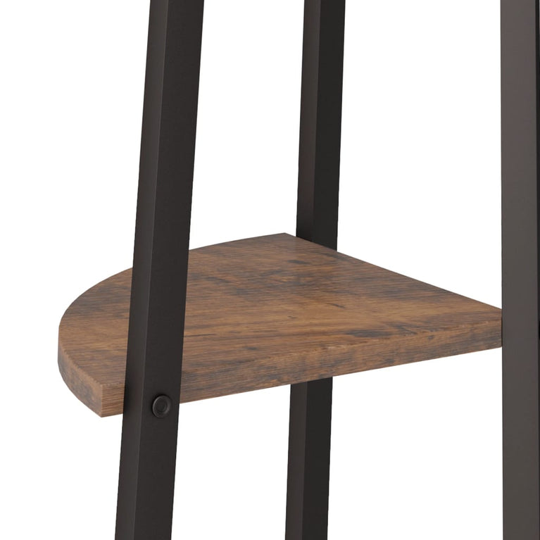 Hoekkastje met 4 schappen 45,5x31,5x150 cm donkerbruin en zwart MeubelReus
