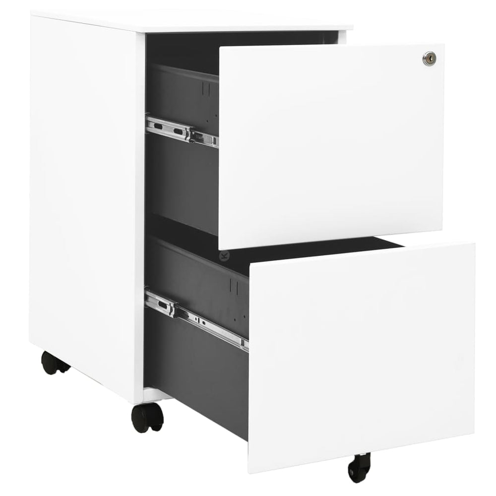 Ladeblok verrijdbaar 39x45x67 cm staal wit MeubelReus