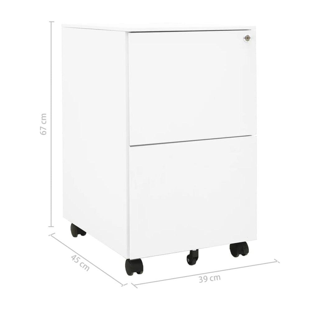 Ladeblok verrijdbaar 39x45x67 cm staal wit MeubelReus