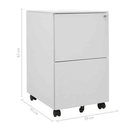Ladeblok verrijdbaar 39x45x67 cm staal lichtgrijs MeubelReus