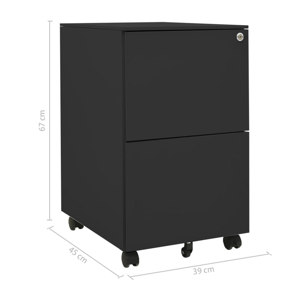 Ladeblok verrijdbaar 39x45x67 cm staal antracietkleurig MeubelReus