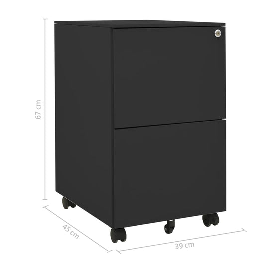 Ladeblok verrijdbaar 39x45x67 cm staal antracietkleurig MeubelReus