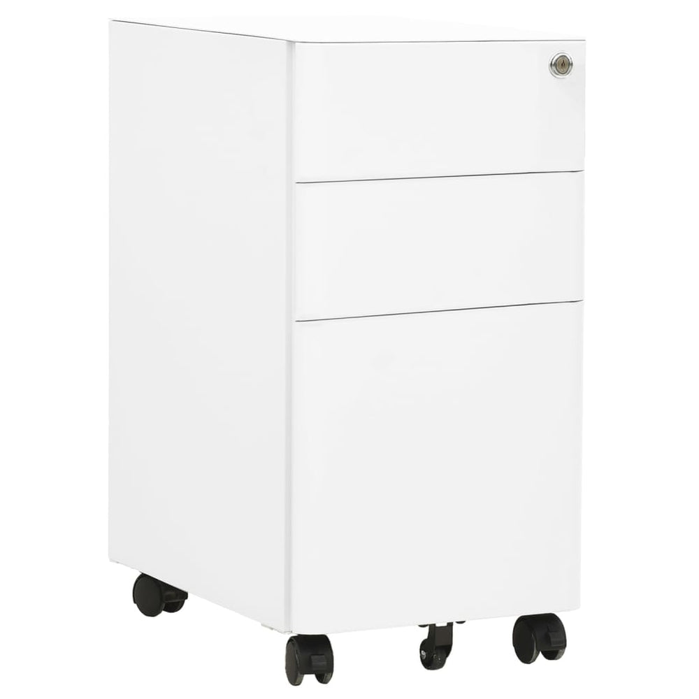 Ladeblok verrijdbaar 39x45x59 cm staal wit MeubelReus
