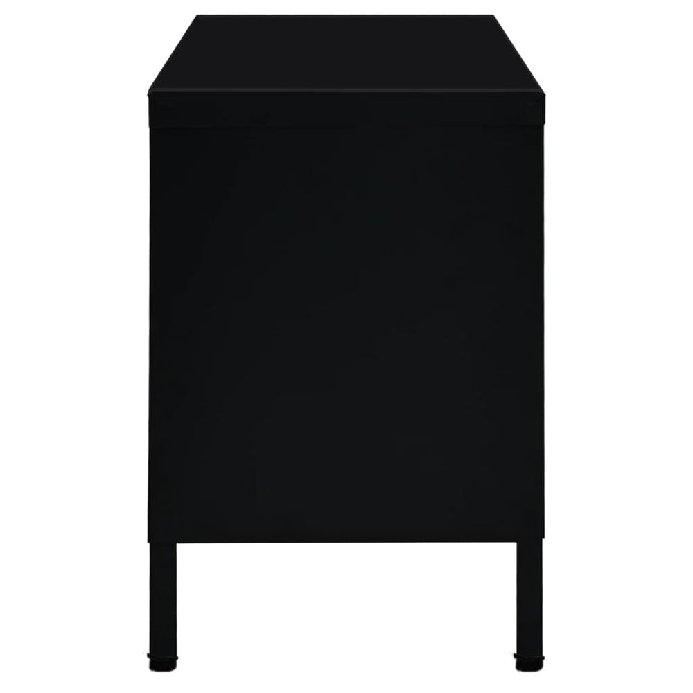 Tv-meubel 90x30x44 cm staal en glas zwart MeubelReus