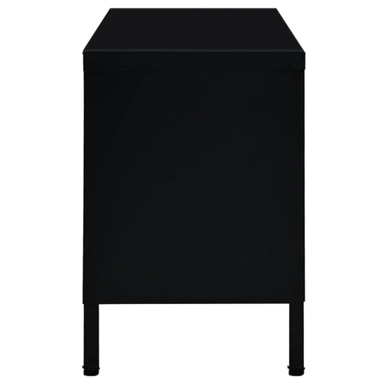 Tv-meubel 90x30x44 cm staal en glas zwart MeubelReus