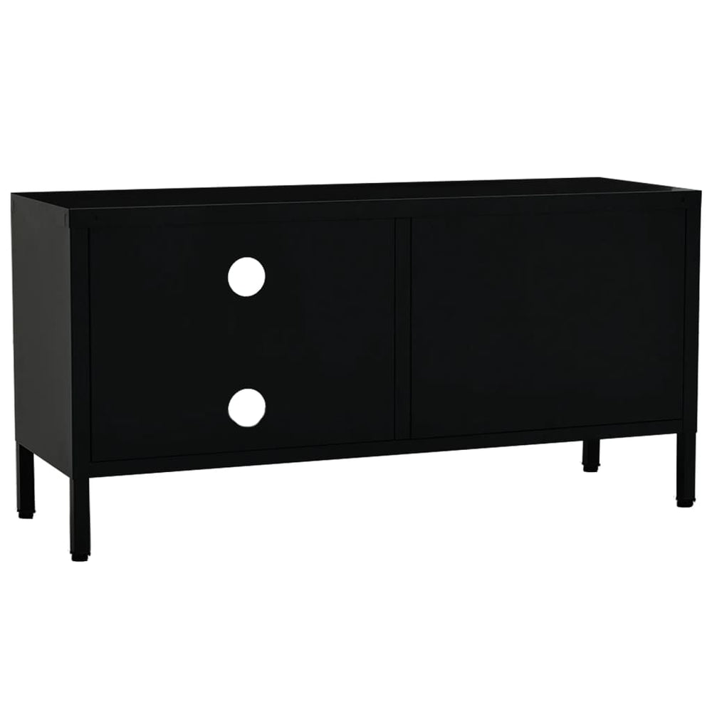 Tv-meubel 90x30x44 cm staal en glas zwart MeubelReus