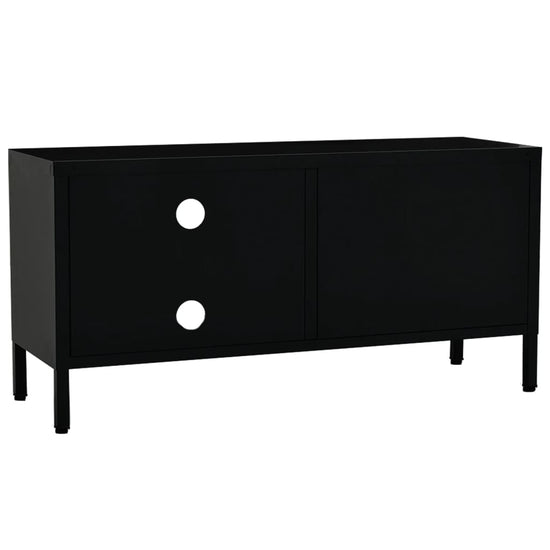 Tv-meubel 90x30x44 cm staal en glas zwart MeubelReus