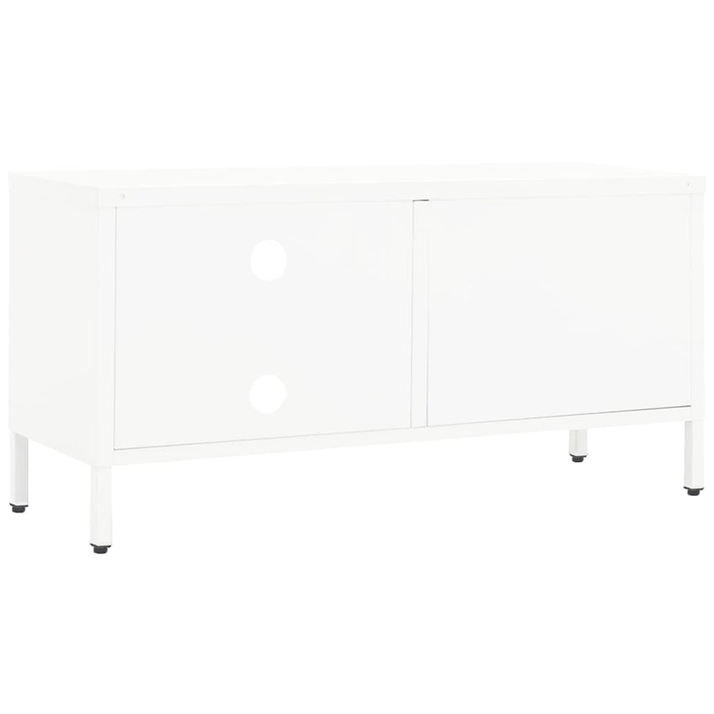 Tv-meubel 90x30x44 cm staal en glas wit MeubelReus