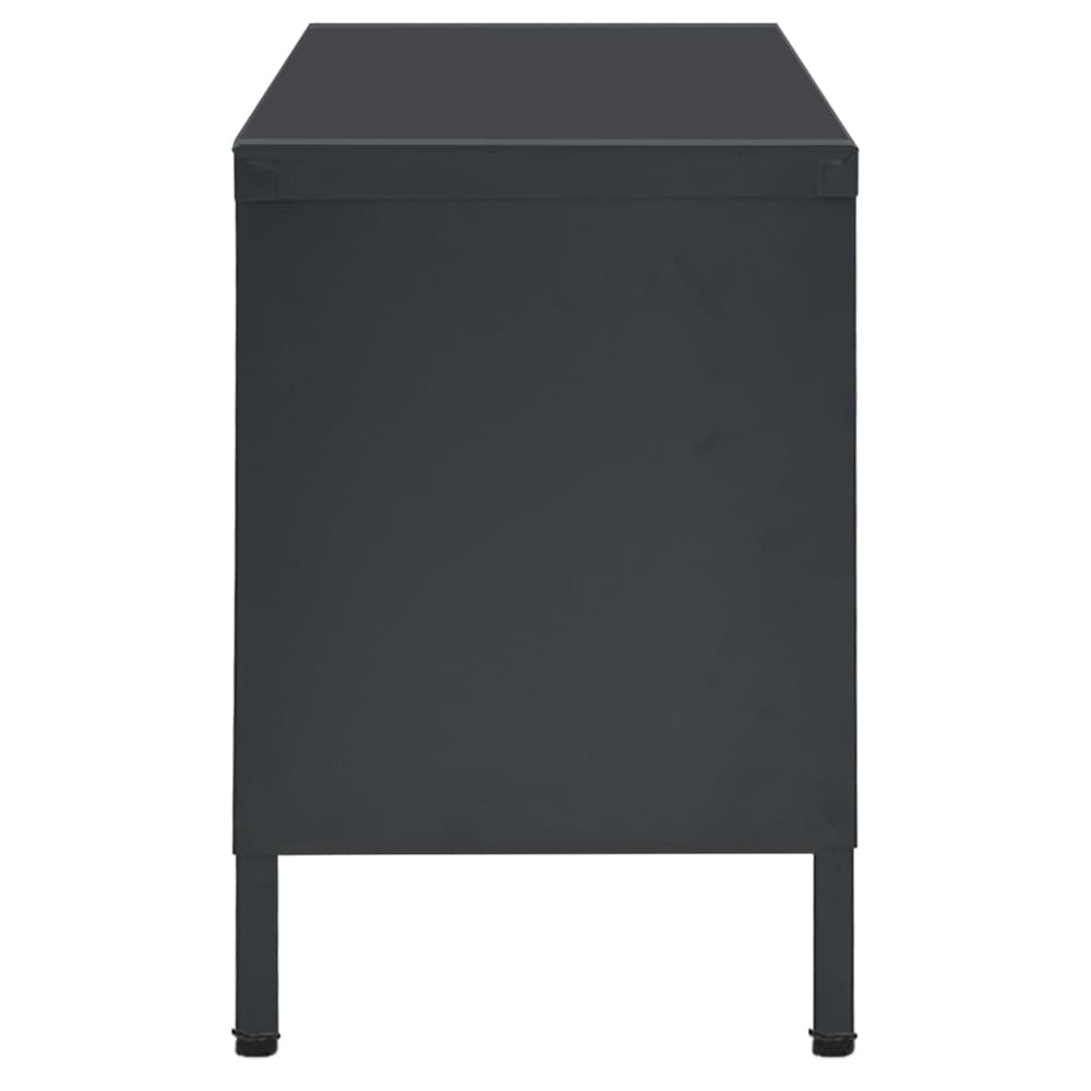 Tv-meubel 90x30x44 cm staal en glas antracietkleurig MeubelReus