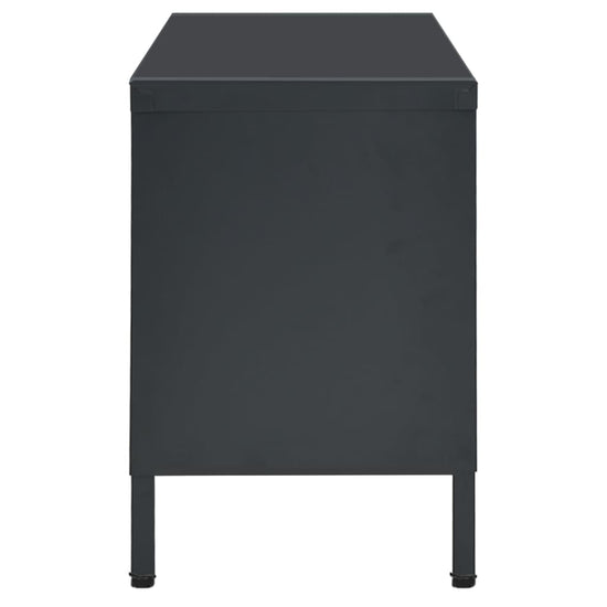Tv-meubel 90x30x44 cm staal en glas antracietkleurig MeubelReus