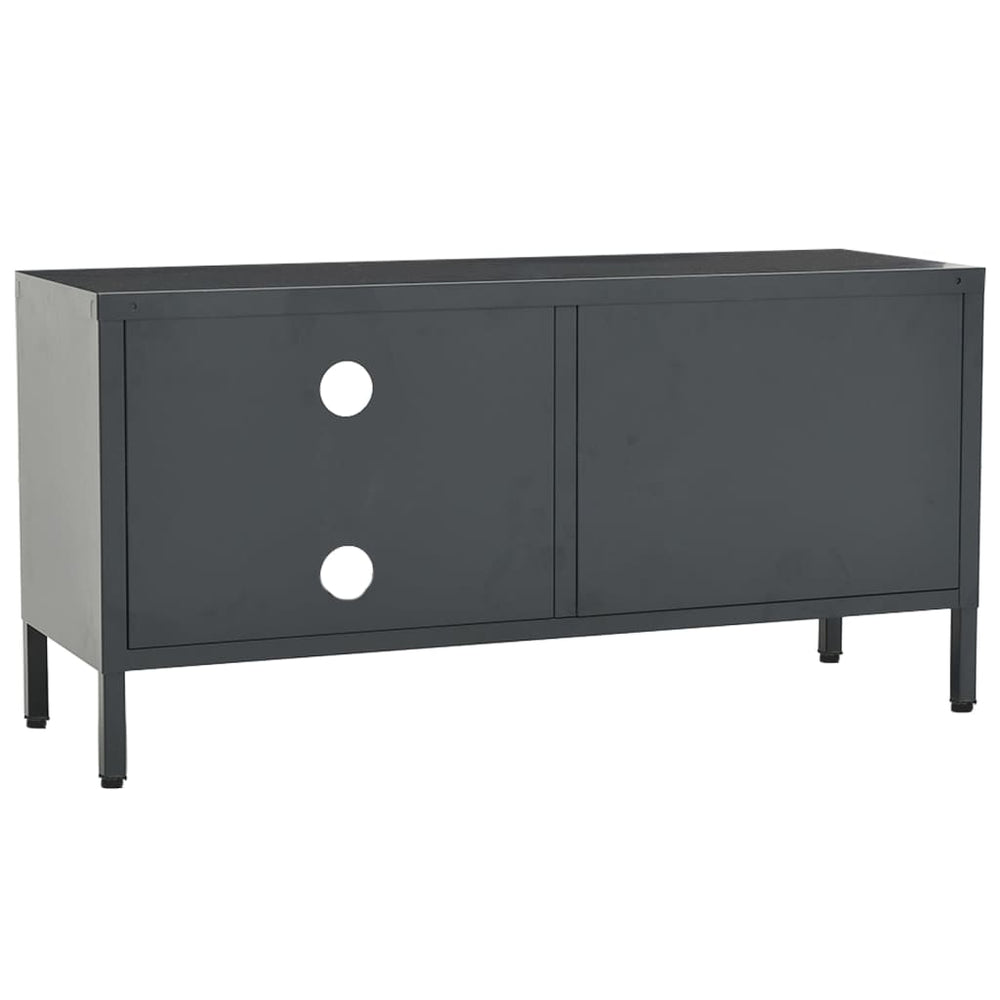 Tv-meubel 90x30x44 cm staal en glas antracietkleurig MeubelReus