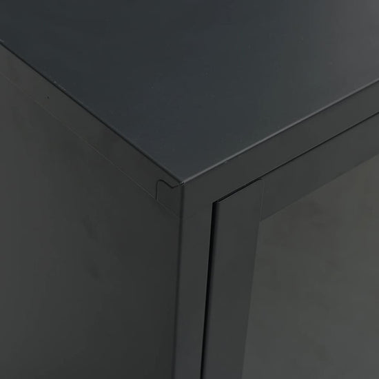 Tv-meubel 105x35x52 cm staal en glas zwart MeubelReus