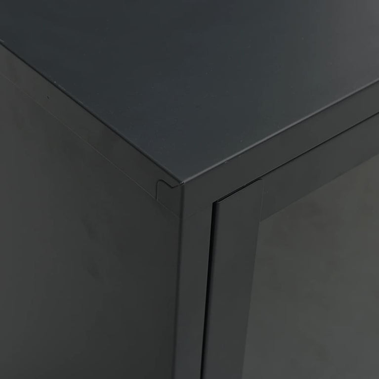Tv-meubel 105x35x52 cm staal en glas zwart MeubelReus