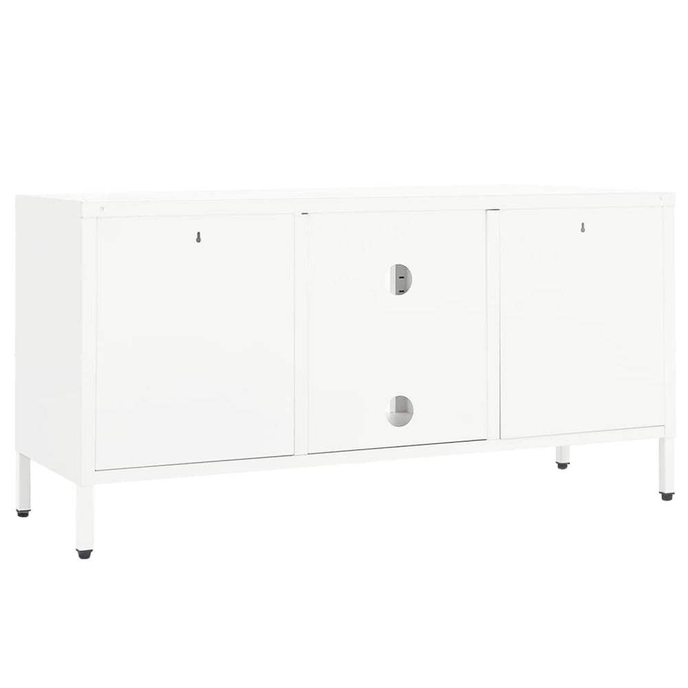 Tv-meubel 105x35x52 cm staal en glas wit MeubelReus