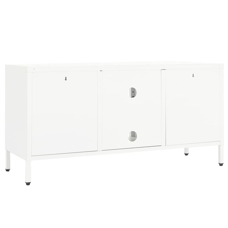 Tv-meubel 105x35x52 cm staal en glas wit MeubelReus