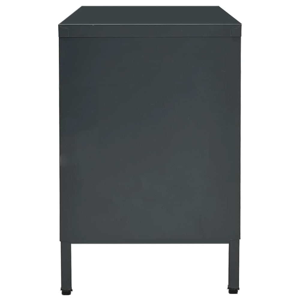 Tv-meubel 105x35x52 cm staal en glas antracietkleurig MeubelReus