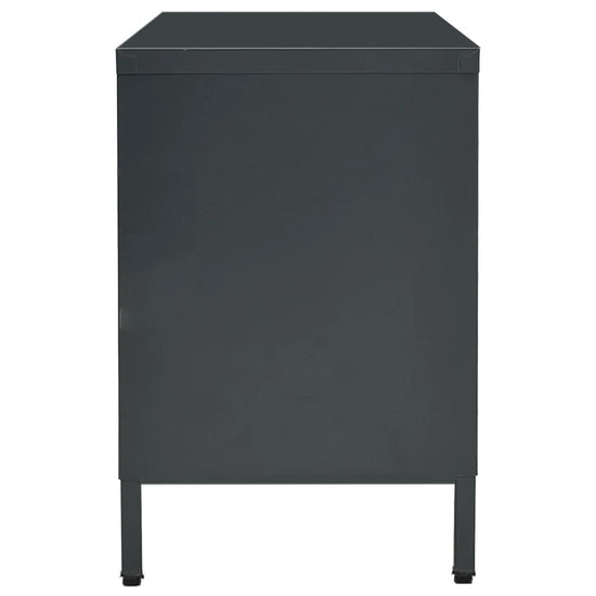 Tv-meubel 105x35x52 cm staal en glas antracietkleurig MeubelReus