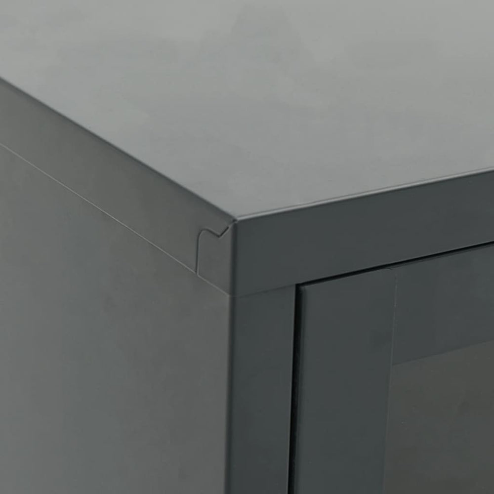 Tv-meubel 105x35x52 cm staal en glas antracietkleurig MeubelReus