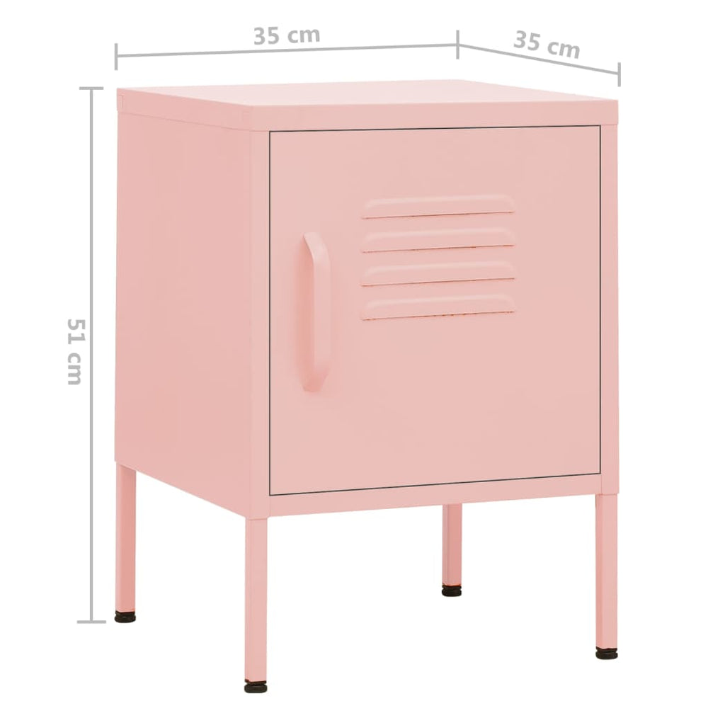 Nachtkastje 35x35x51 cm staal roze MeubelReus