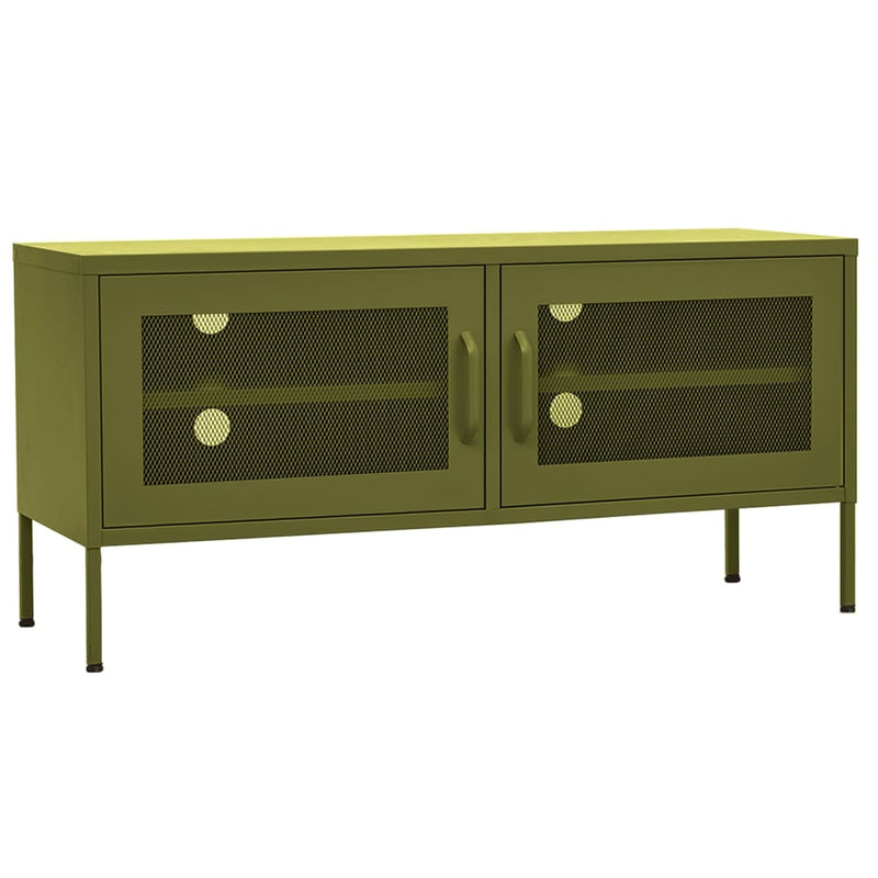 Tv-meubel 105x35x50 cm staal olijfgroen MeubelReus
