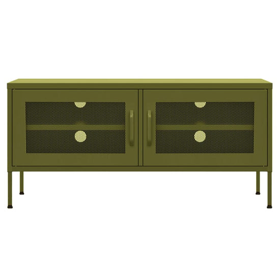 Tv-meubel 105x35x50 cm staal olijfgroen MeubelReus