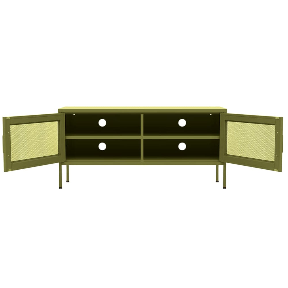 Tv-meubel 105x35x50 cm staal olijfgroen MeubelReus