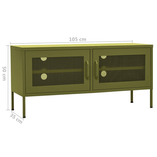 Tv-meubel 105x35x50 cm staal olijfgroen MeubelReus