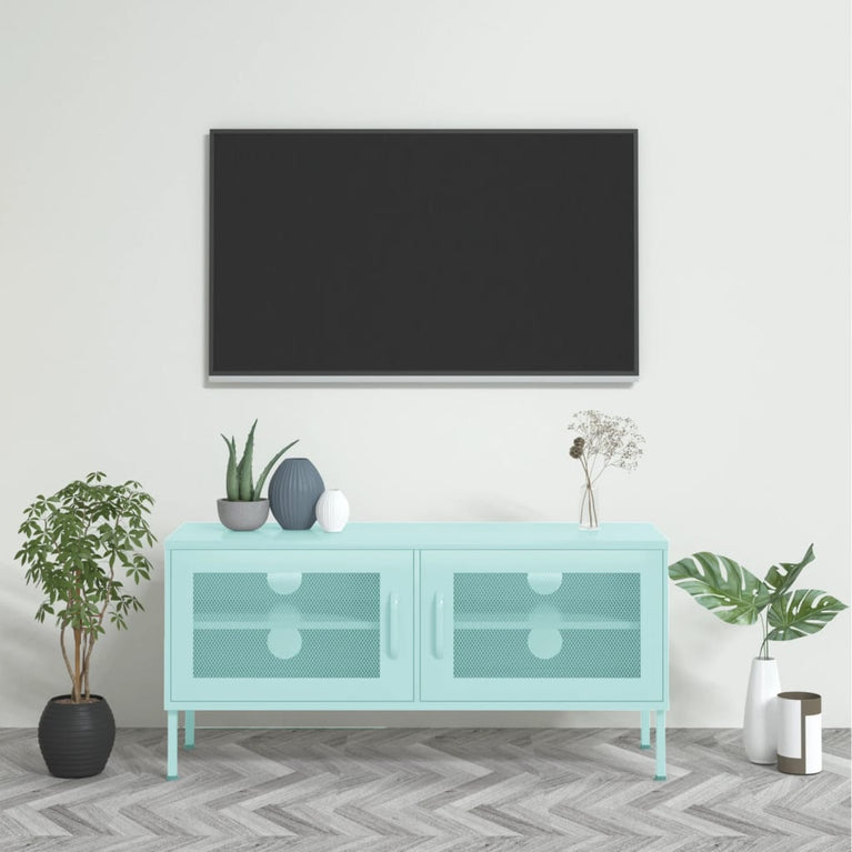 Tv-meubel 105x35x50 cm staal mintkleurig MeubelReus