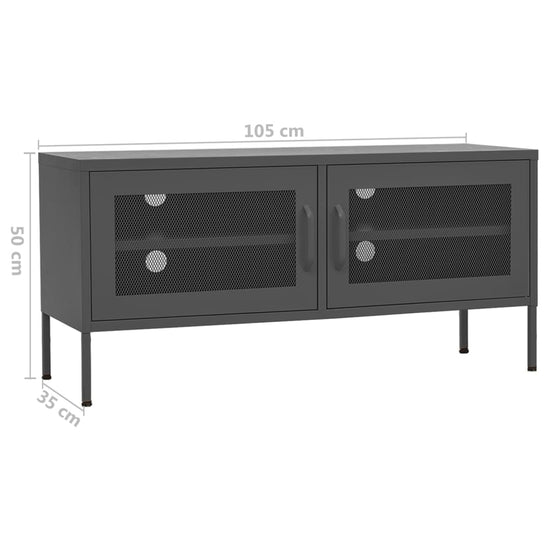 Tv-meubel 105x35x50 cm staal antracietkleurig MeubelReus