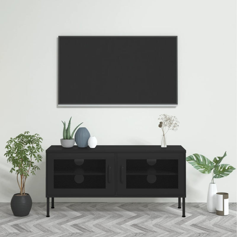 Tv-meubel 105x35x50 cm staal zwart MeubelReus