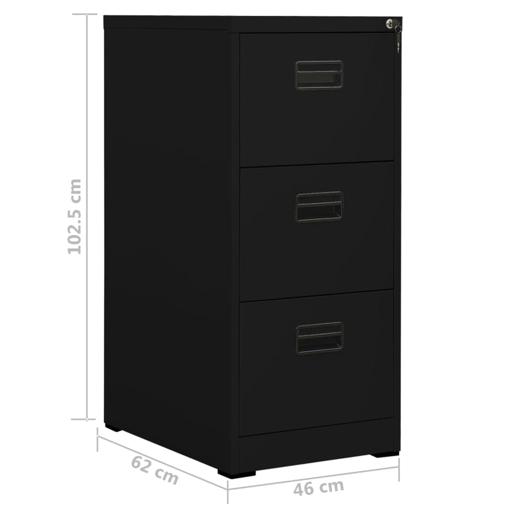 Archiefkast 46x62x102,5 cm staal zwart MeubelReus