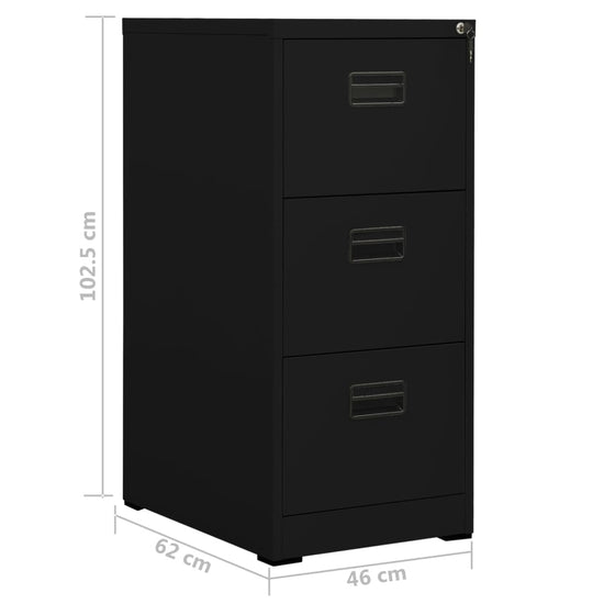 Archiefkast 46x62x102,5 cm staal zwart MeubelReus