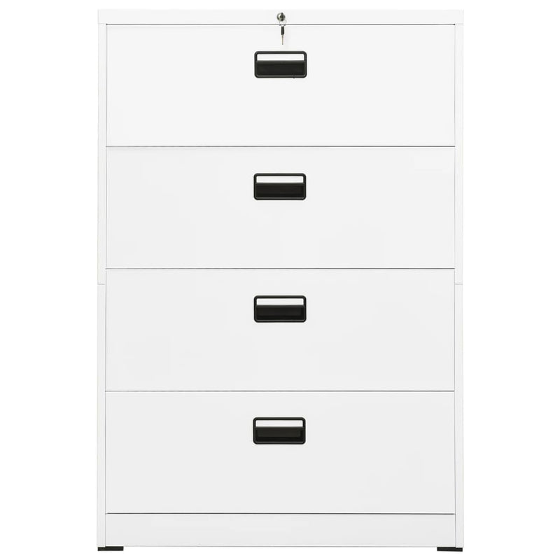 Archiefkast 90x46x134 cm staal wit