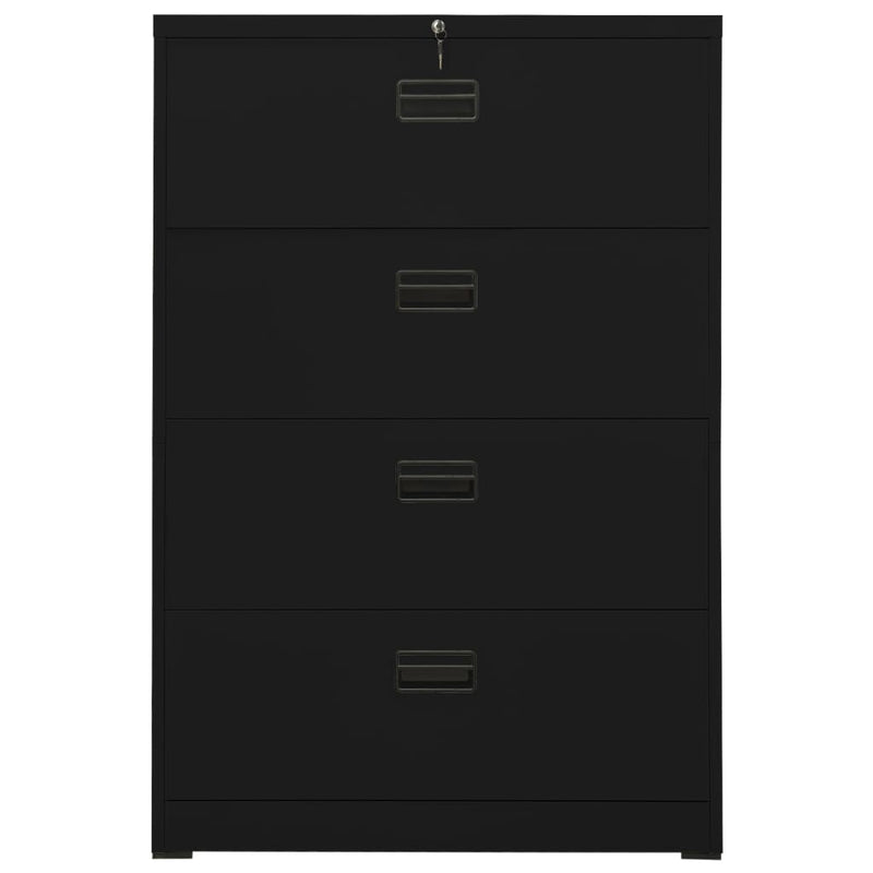 Archiefkast 90x46x134 cm staal zwart