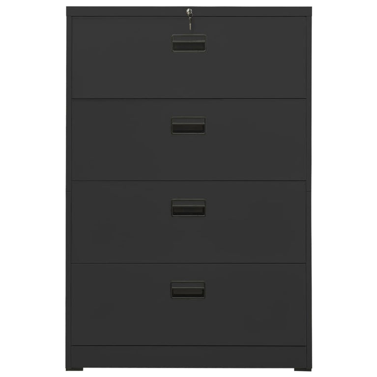 Archiefkast 90x46x134 cm staal antracietkleurig