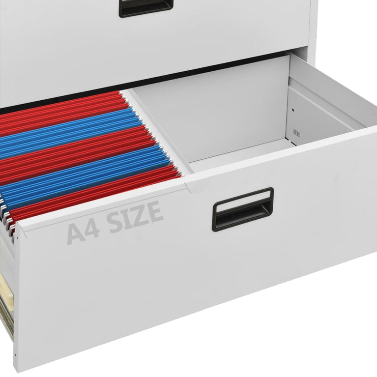 Archiefkast 90x46x164 cm staal lichtgrijs MeubelReus