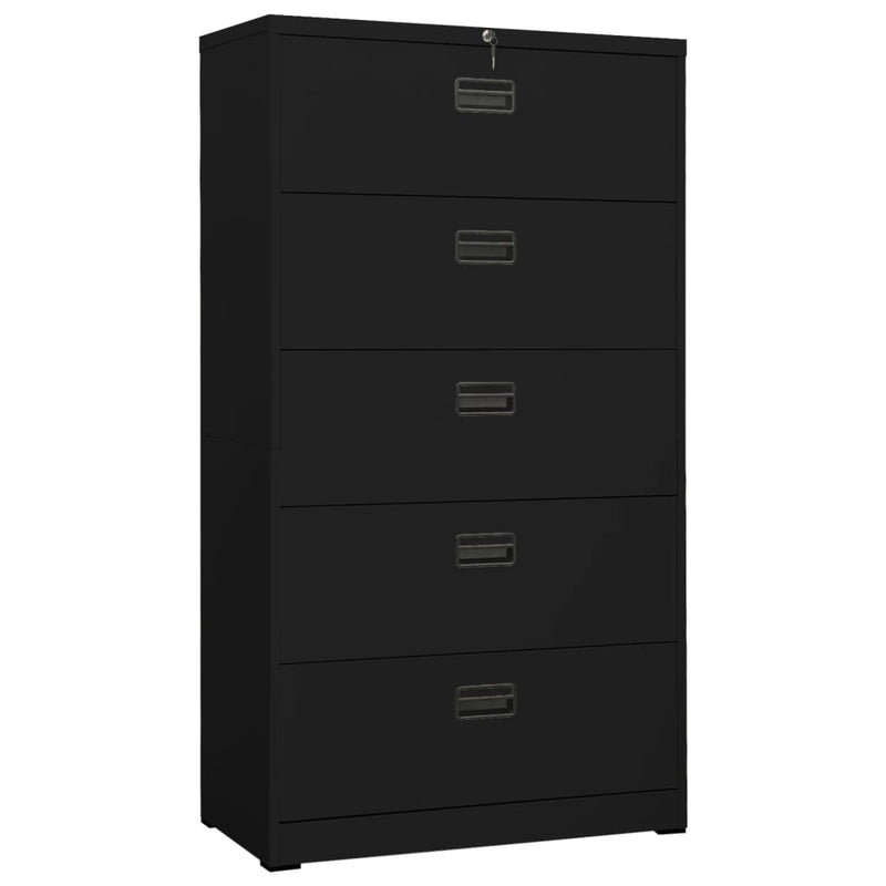 Archiefkast 90x46x164 cm staal zwart MeubelReus