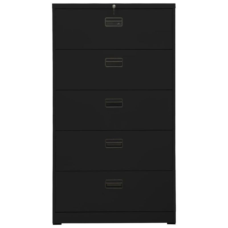 Archiefkast 90x46x164 cm staal zwart MeubelReus